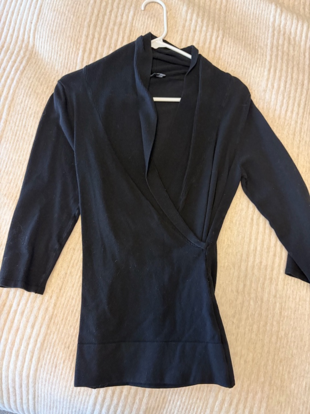 le chateau Black Ribbed Knit Cardigan